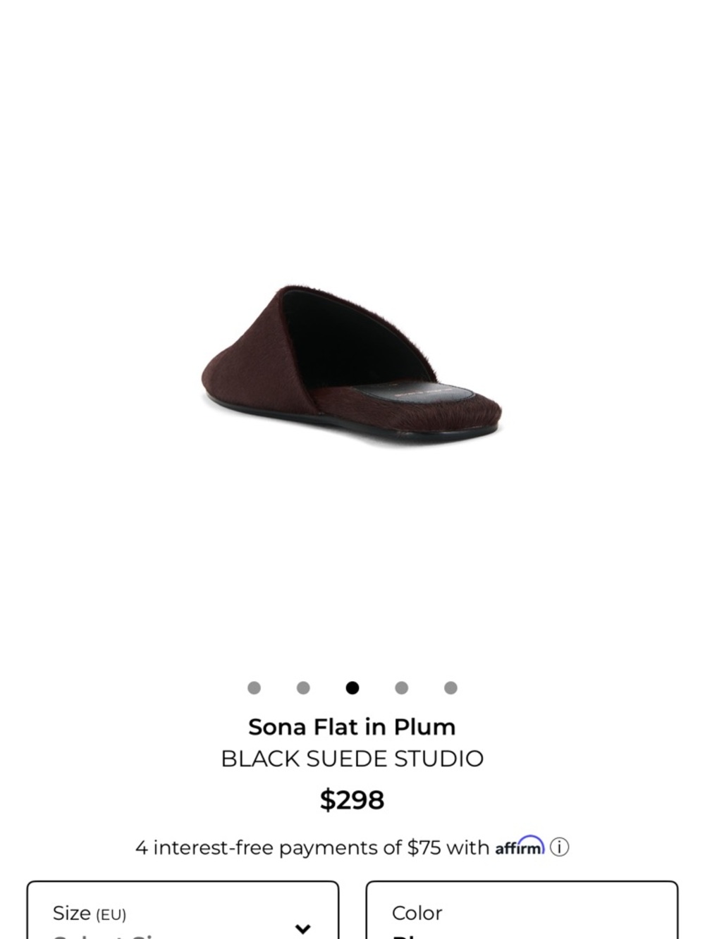 Box and dust bag included black suede studio sona flat in plum - Picture 3 of 7